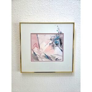 Mary Endico Original Abstract Watercolor Painting 16x15 Signed Gold Frame